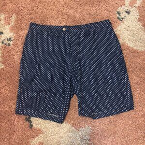 Peter Millar Shorts Mens 36 Blue White Dots Chino Linen Blend Golf Preppy 9"